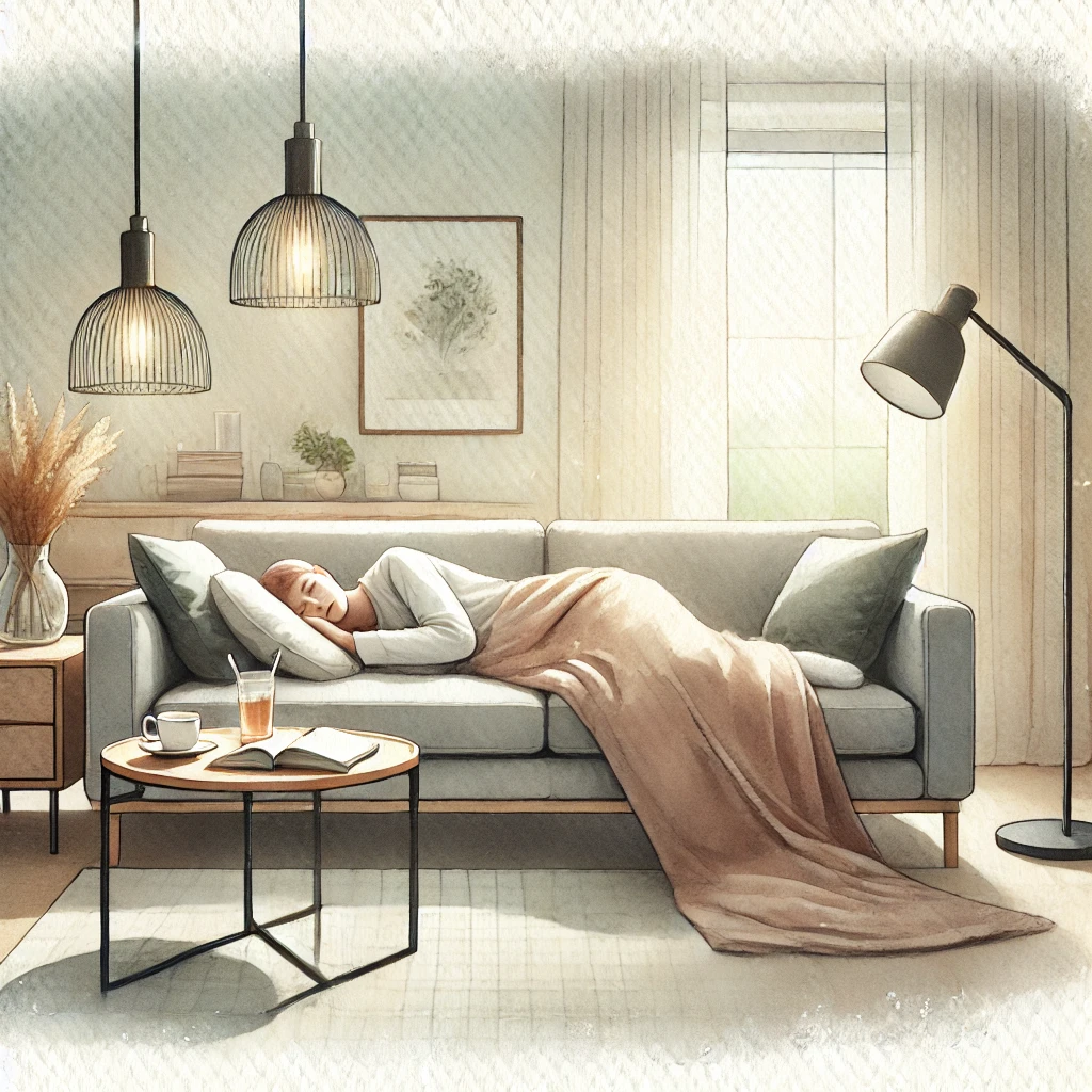 خوابیدن روی مبل